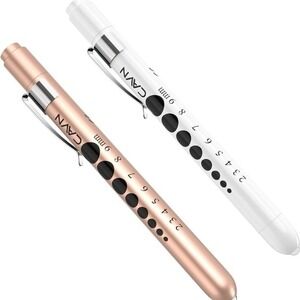 CAVN Pen Light with Pupil Gauge LED Penlight for Nurses Doctors, 2 Pcs Reusable